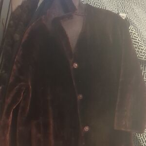 ASOS Velvet Brown Pea Coat